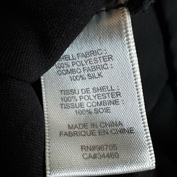 Rebecca Taylor Silk Artsy Front Zip Dress Black Watercolor Camo Cocktail Party - Picture 7 of 8